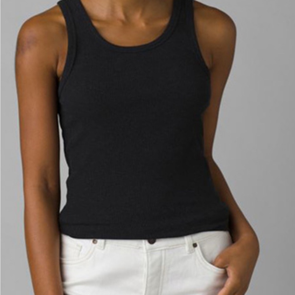 Prana Black Foundation Ribbed Sleeveless Tank Top
